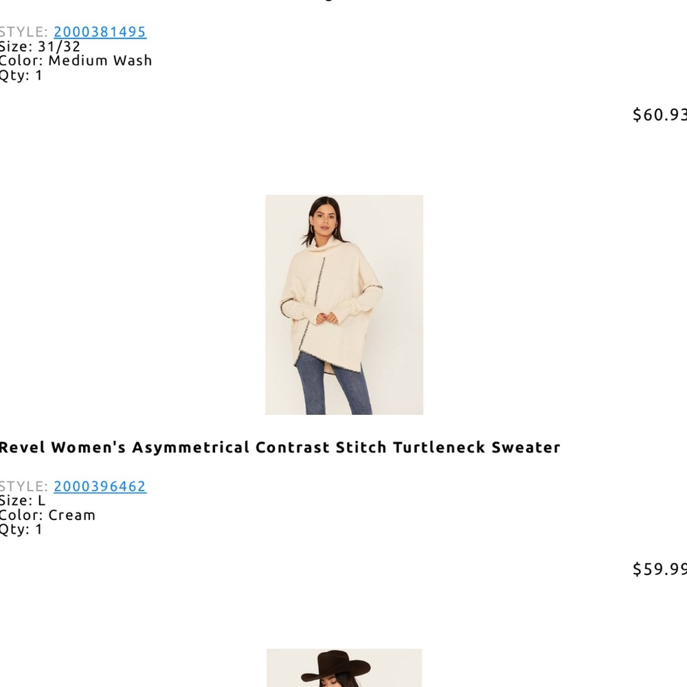 Revel Women’s Asymmetrical Contrast Stitch Turtleneck Sweater